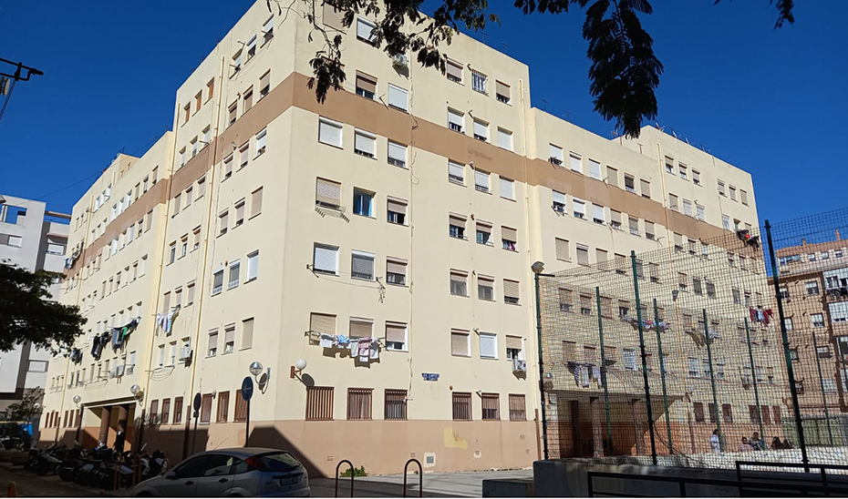 Viviendas de la calle Alegría, en Cádiz.